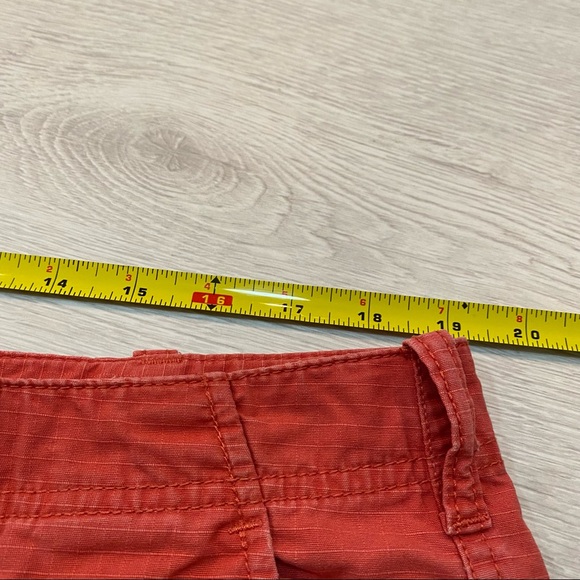 Izod Saltwater Rip Stop Cargo Pockets Shorts 100% Cotton Red Coral Mens Size 38 - Picture 10 of 10
